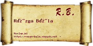 Rázga Béla névjegykártya